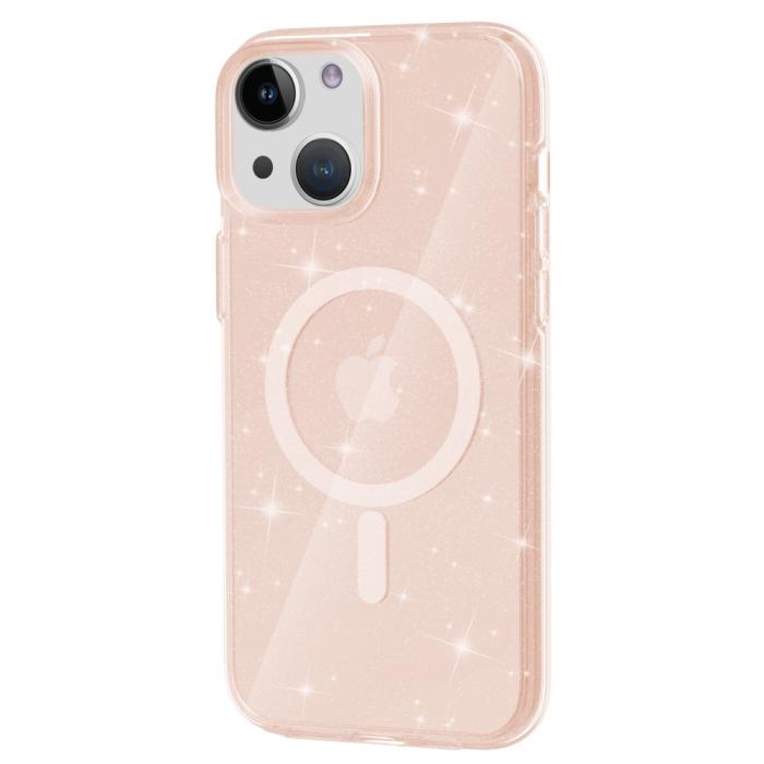 Bild 1, iPhone 15 Plus Skal MagSafe Hybrid Glitter Guld