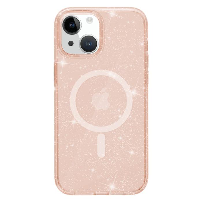 Bild 2, iPhone 15 Plus Skal MagSafe Hybrid Glitter Guld