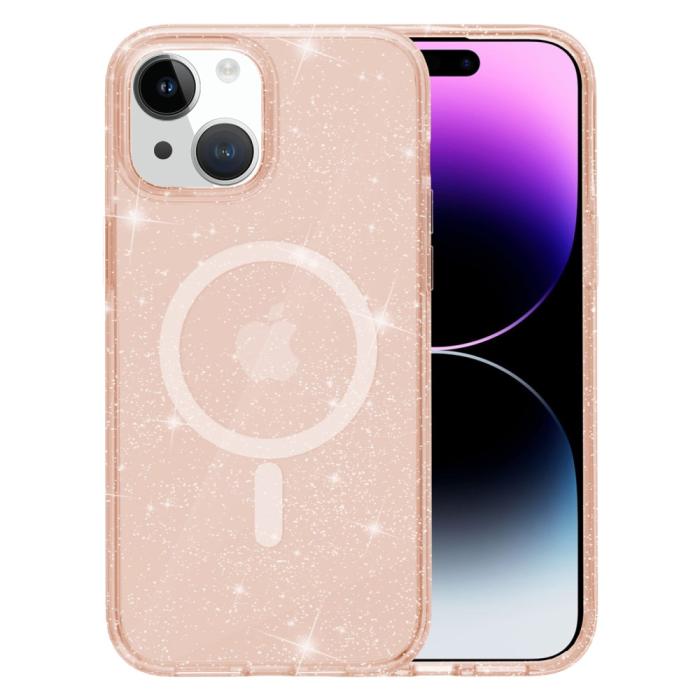 Bild 3, iPhone 15 Plus Skal MagSafe Hybrid Glitter Guld