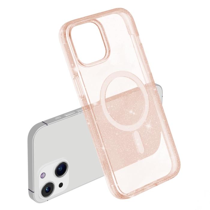 Bild 5, iPhone 15 Plus Skal MagSafe Hybrid Glitter Guld
