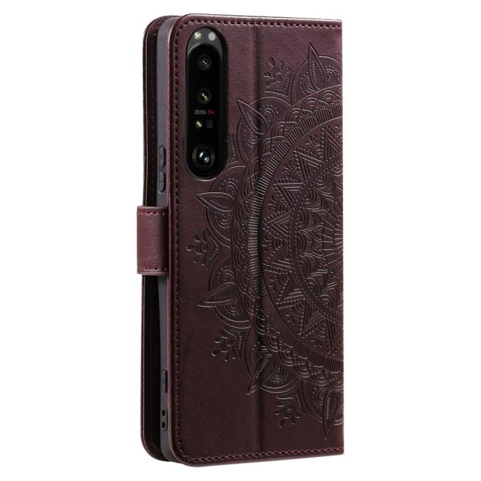 Bild 6, Sony Xperia 1 VI Mandala Läder Fodral Brun