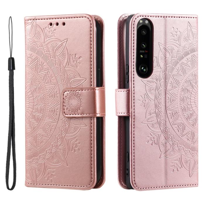 Bild 1, Sony Xperia 1 VI Mandala Läder Fodral Roséguld