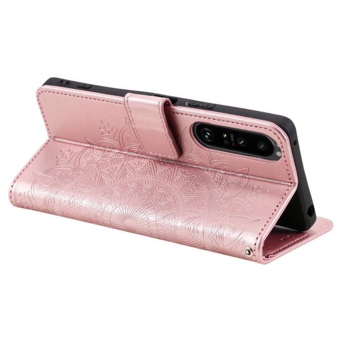 Bild 4, Sony Xperia 1 VI Mandala Läder Fodral Roséguld