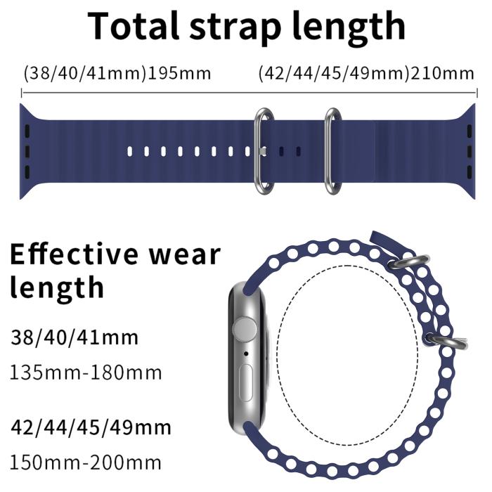 Bild 5, Apple Watch 42/44/45/49 mm Armband Ocean Wave Midnight Blue