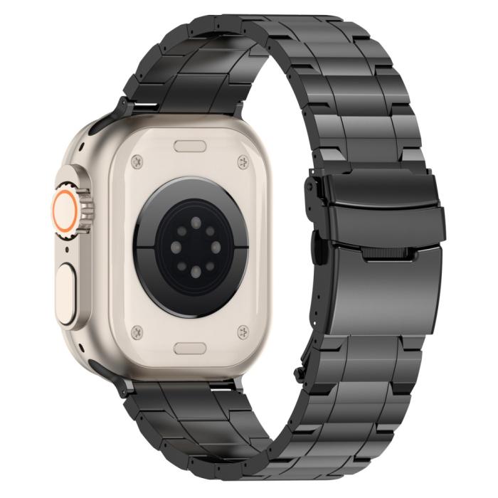 Bild 1, Apple Watch 42/44/45/49 mm Armband Steel Titanium Svart