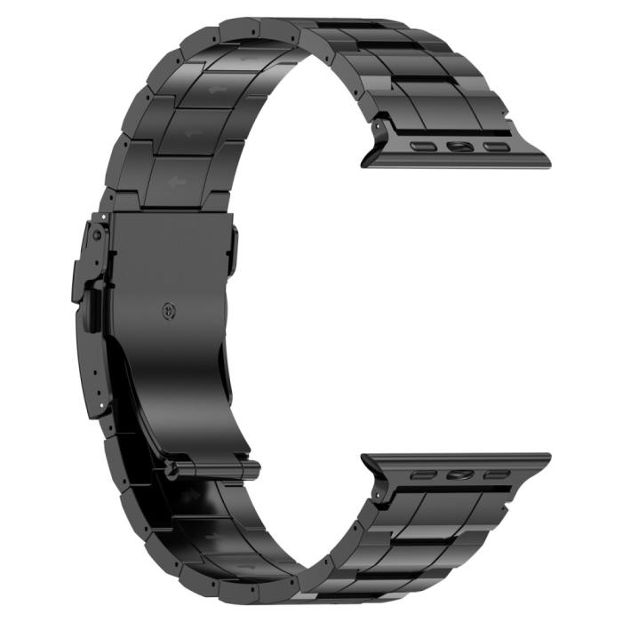 Bild 2, Apple Watch 42/44/45/49 mm Armband Steel Titanium Svart