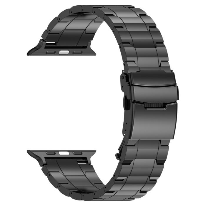 Bild 3, Apple Watch 42/44/45/49 mm Armband Steel Titanium Svart