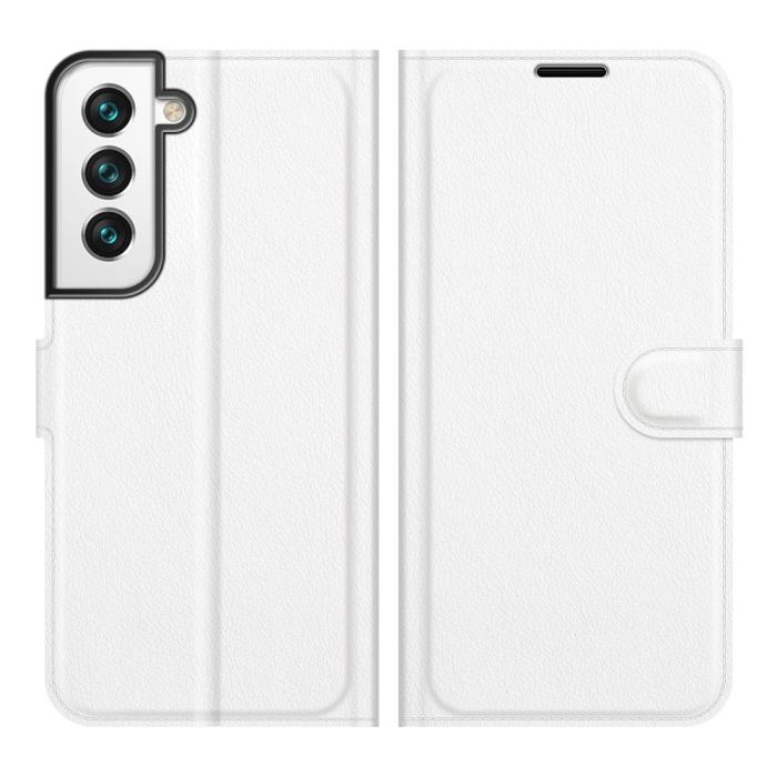 Bild 1, Samsung Galaxy S22 Plus Fodral Litchi Textur Vit