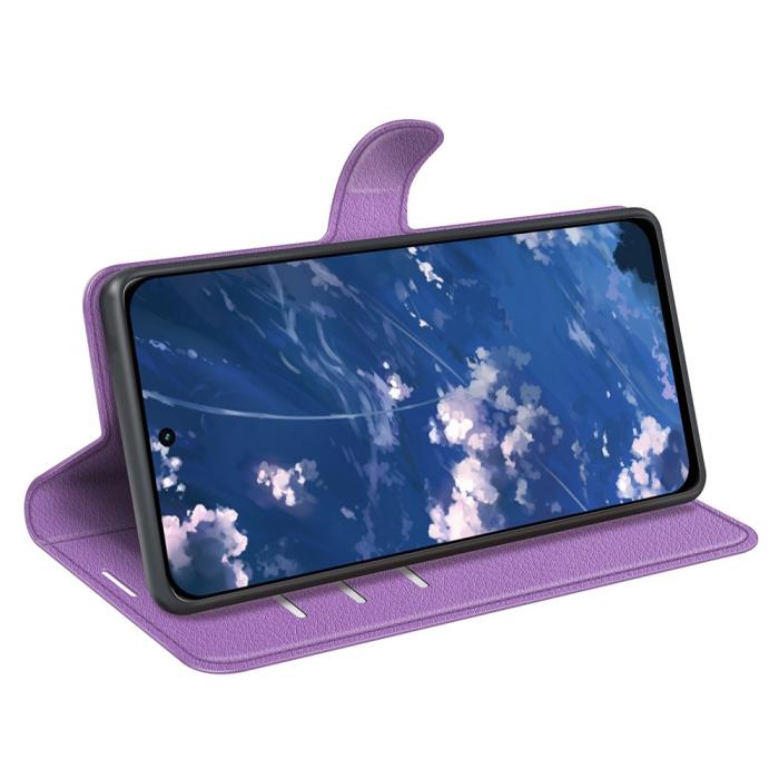 Bild 3, Motorola Moto G32 Fodral Litchi Läder Lila