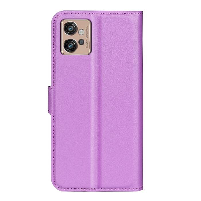 Bild 6, Motorola Moto G32 Fodral Litchi Läder Lila