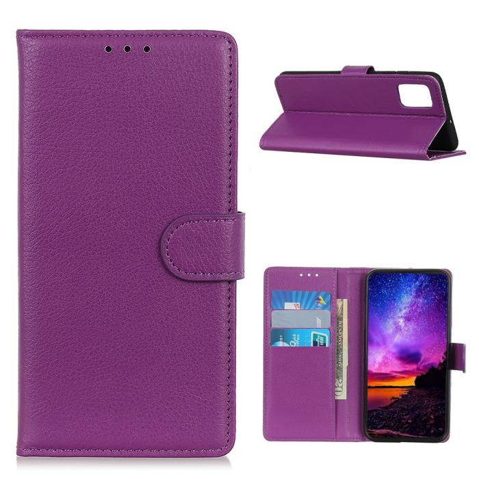Bild 1, Huawei P Smart (2021) - Litchi Plånboksfodral - Lila