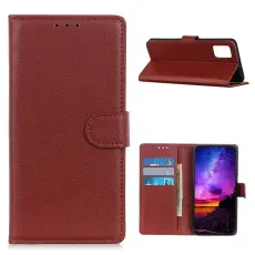 Huawei P Smart (2021) - Litchi Plånboksfodral - Brun