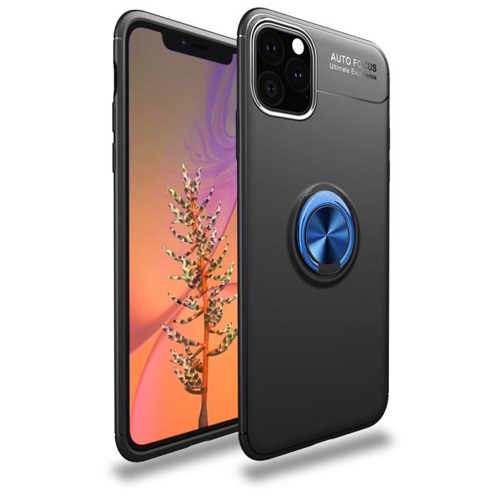Bild 1, iPhone 11 Pro Max - Ring Skal - Funkar med magnethållare - Svart/Blå