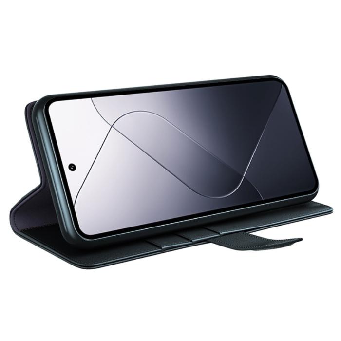 Bild 3, Xiaomi 14 Fodral Premium Äkta Läder Svart