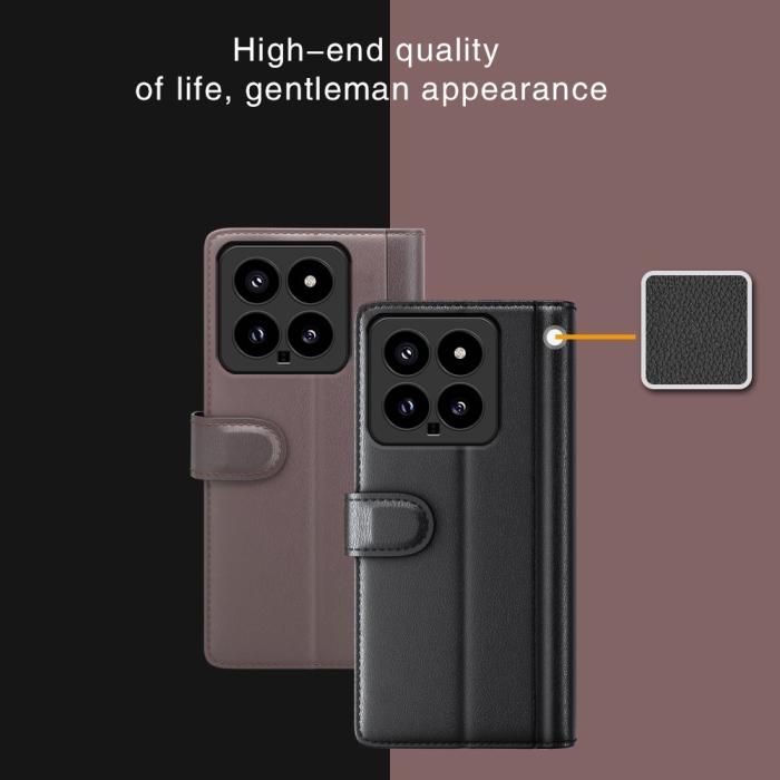 Bild 5, Xiaomi 14 Fodral Premium Äkta Läder Svart