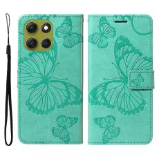 Motorola Moto G86 Power/G86 5G Fodral Fj&auml;ril Tryck Gr&ouml;n