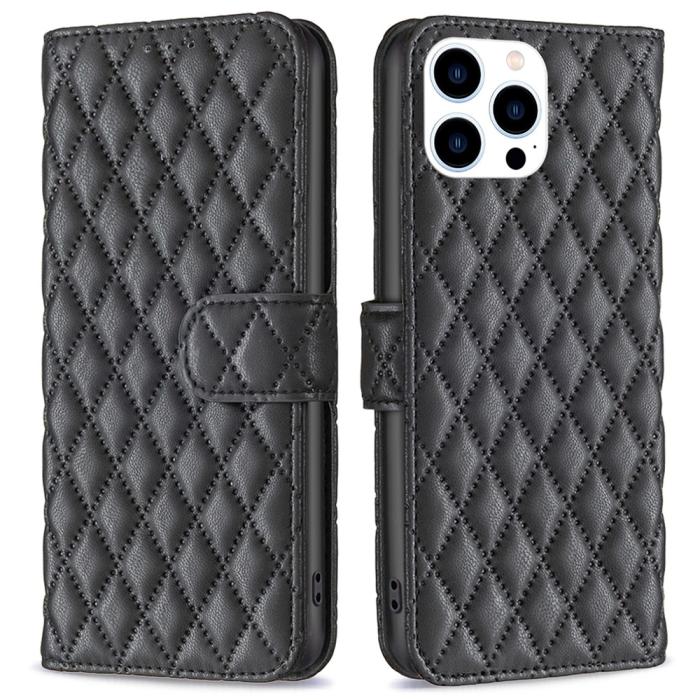 Bild 1, iPhone 16 Pro Max Fodral Diamond Läder Svart