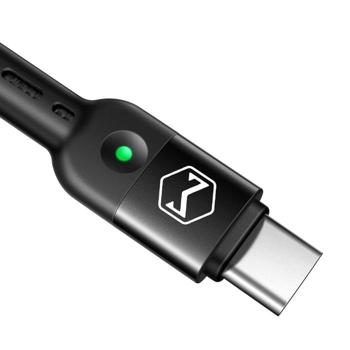 Bild 2, Mcdodo 1.8m QC 3.0/4.0 USB-C Flexibel Nylon Kabel Svart