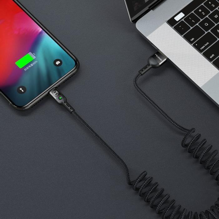 Bild 3, Mcdodo 1.8m QC 3.0/4.0 USB-C Flexibel Nylon Kabel Svart
