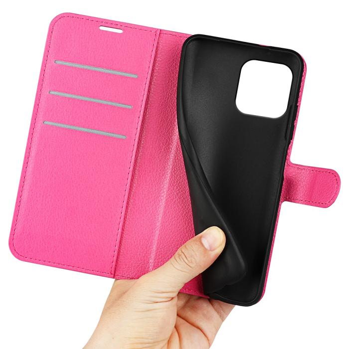 Bild 4, iPhone 15 Fodral Litchi Textur Rosa