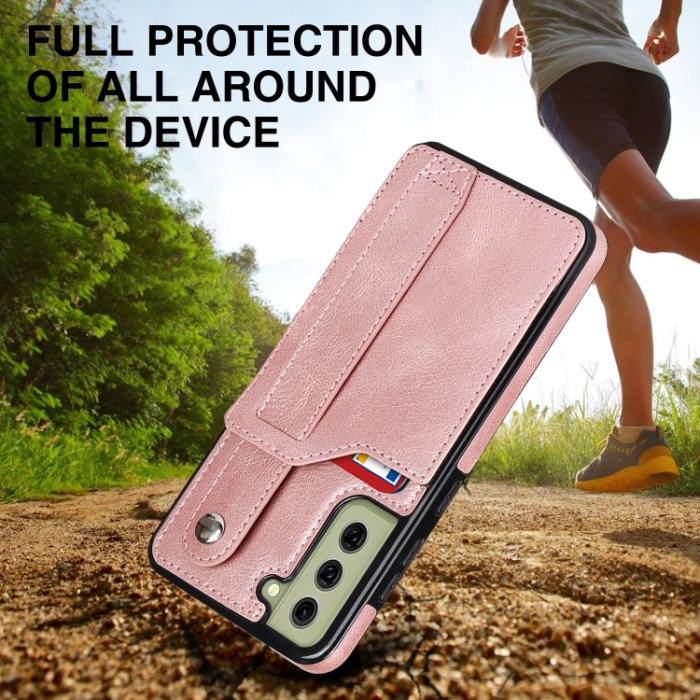 Bild 5, Samsung Galaxy S21 FE Skal Med Kortfack Och Strap Roséguld