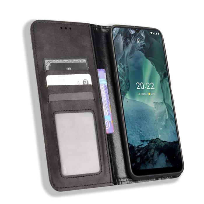 Bild 4, Nokia G11 / G21 Fodral Flip Retro Svart