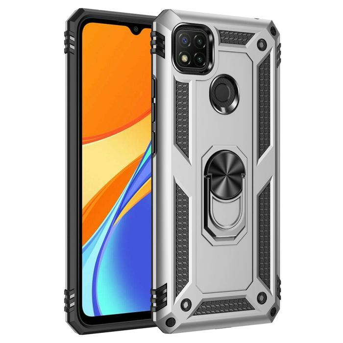 Bild 1, Xiaomi Redmi 9C Skal Ring Shockproof Silver