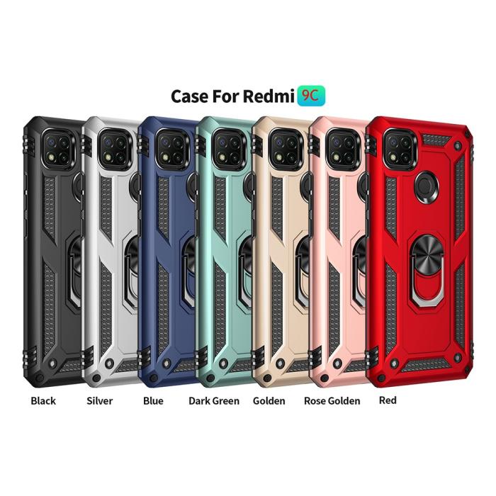 Bild 2, Xiaomi Redmi 9C Skal Ring Shockproof Silver