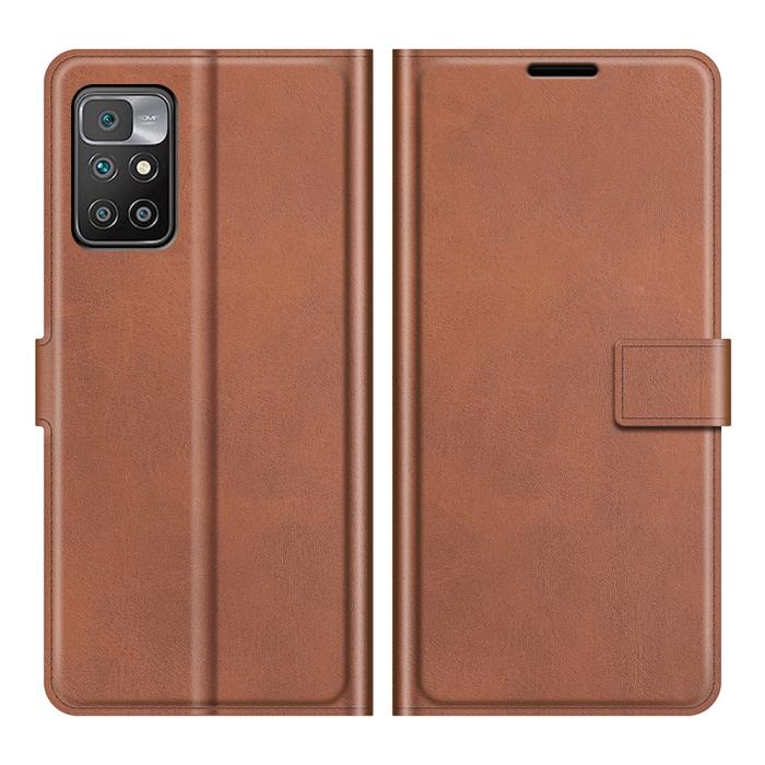 Bild 1, Xiaomi Redmi 10 Fodral Solid Läder Brun