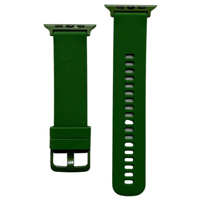 Bild 1, Apple Watch 42/44/45/49 mm Armband Silikon Svartaktig Grön