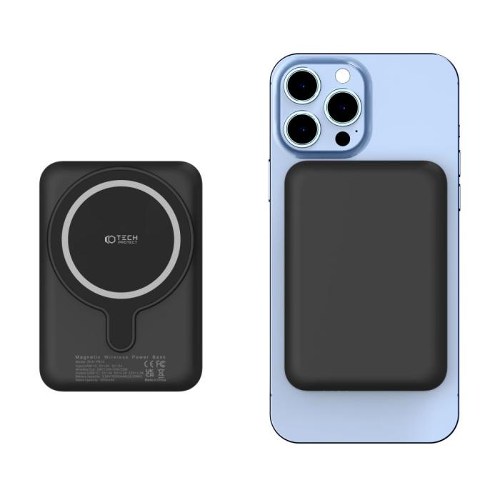 Bild 3, Tech-Protect 5000 mAh MagSafe Powerbank LifeMag Svart