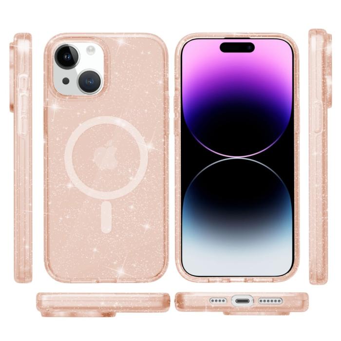 Bild 6, iPhone 15 Plus Skal MagSafe Hybrid Glitter Guld