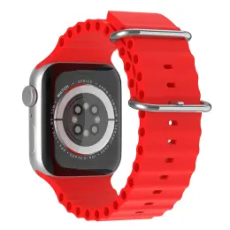 Apple Watch 42/44/45/49 mm Armband Ocean Wave Röd