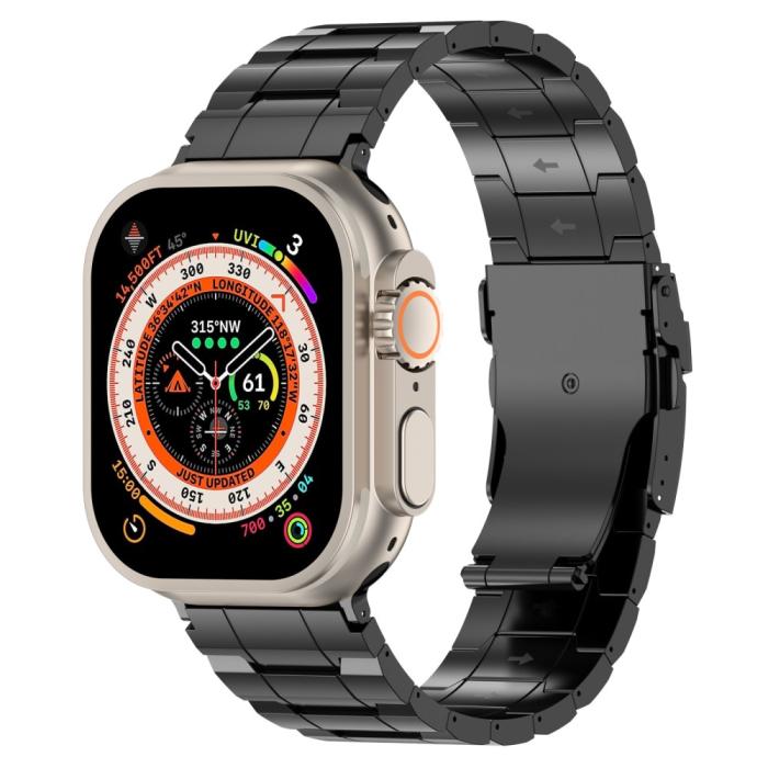 Bild 5, Apple Watch 42/44/45/49 mm Armband Steel Titanium Svart