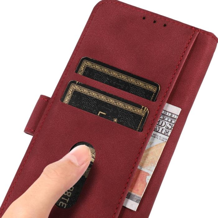 Bild 6, KHAZNEH Samsung Galaxy A04s / A13 5G Fodral Retro Läder Vinröd