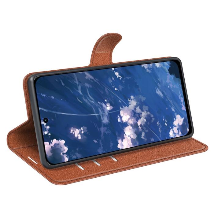 Bild 3, Motorola Moto G32 Fodral Litchi Läder Brun
