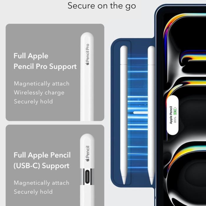 Bild 2, ESR iPad Pro 11 2025/2024 Fodral 2in1 Magnet Rebound Navy Blue