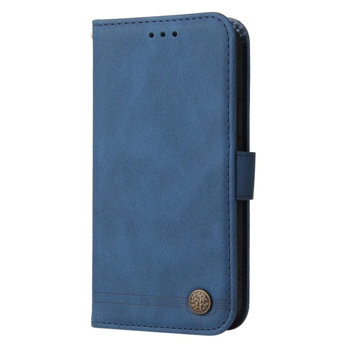 Bild 2, iPhone 15 Pro Fodral Skin Feel Läder Blå