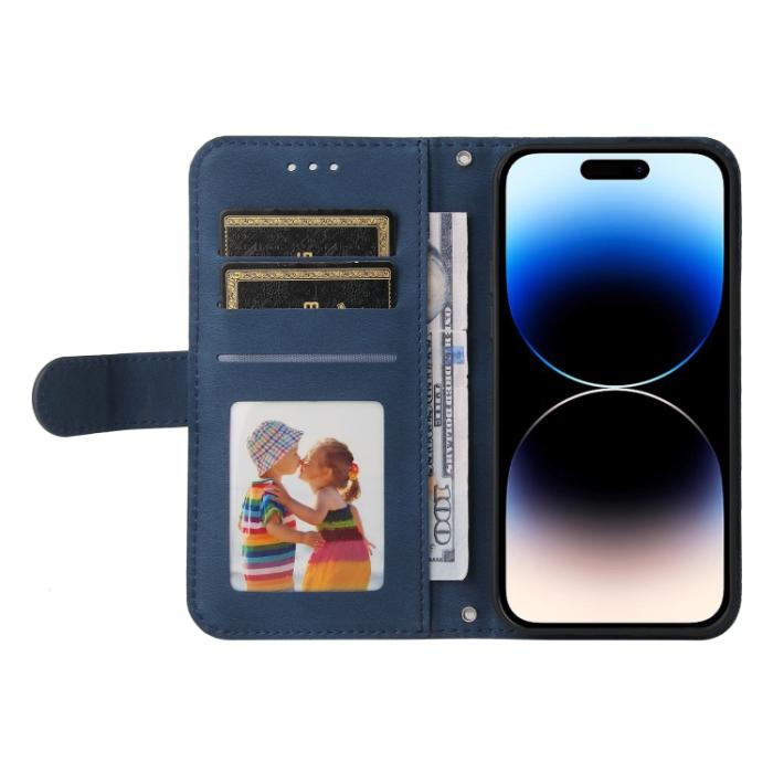 Bild 4, iPhone 15 Pro Fodral Skin Feel Läder Blå