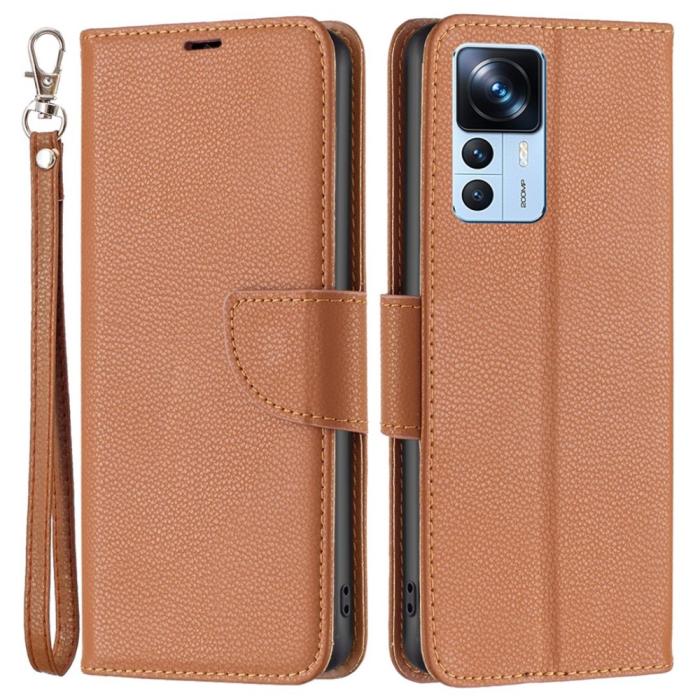 Bild 1, Xiaomi 12T / 12T Pro Fodral Shark Litchi Brun