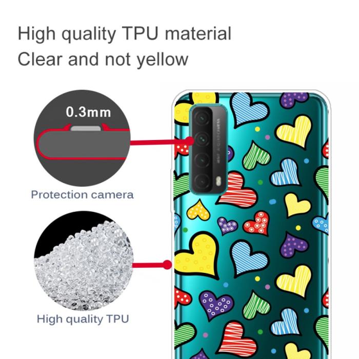 Bild 4, Huawei P Smart (2021) - Skal Med Tryck - Färgglada Hjärtan