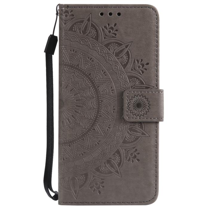 Bild 2, iPhone 6/6S - Mandala Läder Fodral - Grå