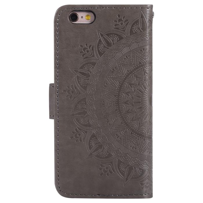 Bild 3, iPhone 6/6S - Mandala Läder Fodral - Grå