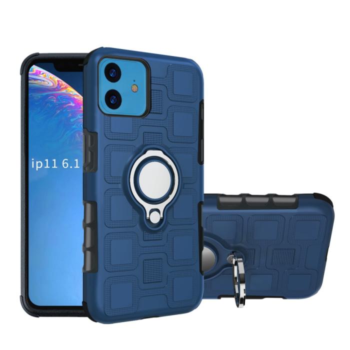 Bild 1, iPhone 11 - Armour Ring Skal - Funkar med magnethållare - Mörk Blå