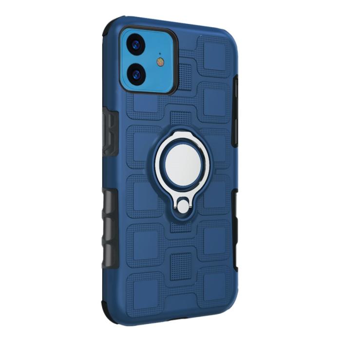 Bild 3, iPhone 11 - Armour Ring Skal - Funkar med magnethållare - Mörk Blå