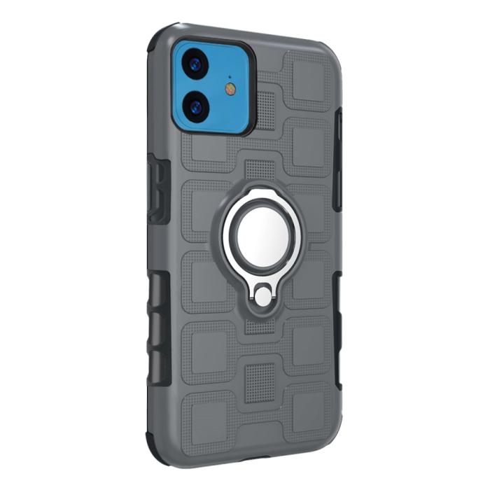 Bild 3, iPhone 11 - Armour Ring Skal - Funkar med magnethållare - Grå