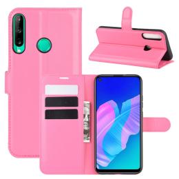 Huawei P40 Lite E - Litchi Plånboksfodral - Rosa