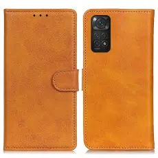 Xiaomi Redmi Note 11 4G Fodral Solid L&auml;der Brun