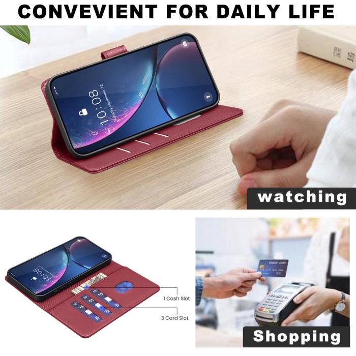 Bild 5, BINFEN Xiaomi 17T Pro Fodral RFID Läder Röd