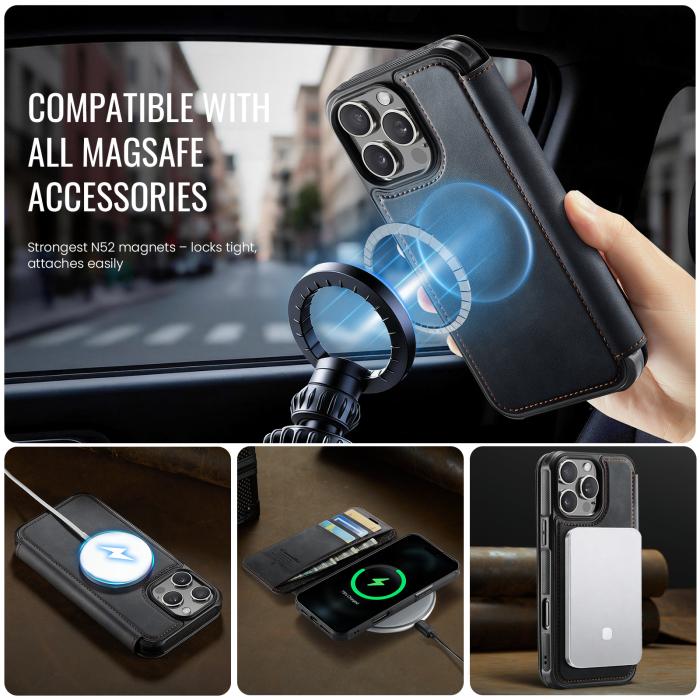 Bild 2, CASEME iPhone 16 Pro Max Skal RFID Plånbok Svart